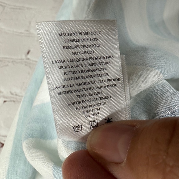 Rails Women's Blue White Uli Block Stripe‎ LS popover lyocell  shirt sz XS READ - Picture 6 of 7